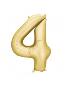 Balão Número 4 Dourado Mate